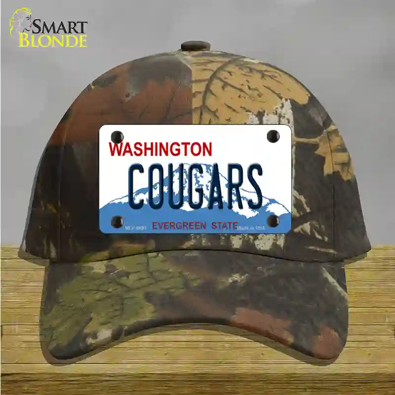 Cougars Washington Novelty License Plate Hat Cotton / Camoflauge