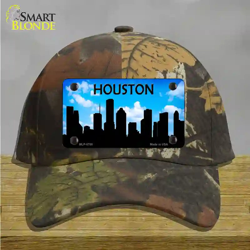 Houston Silhouette Novelty License Plate Hat Cotton / Camoflauge