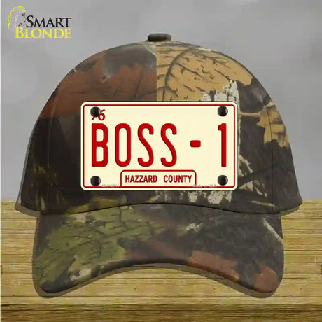 Boss 1 Novelty License Plate Hat Cotton / Camoflauge