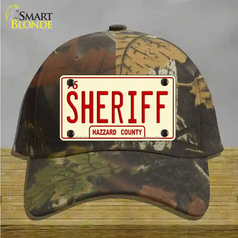 Sheriff Novelty License Plate Hat Cotton / Camoflauge