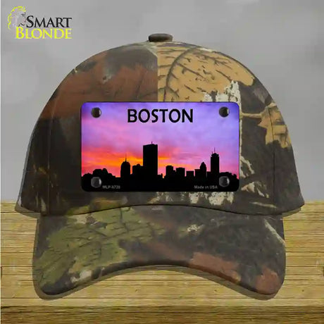 Boston Silhouette Novelty License Plate Hat Cotton / Camoflauge