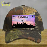 Seattle Silhouette Novelty License Plate Hat Cotton / Camoflauge