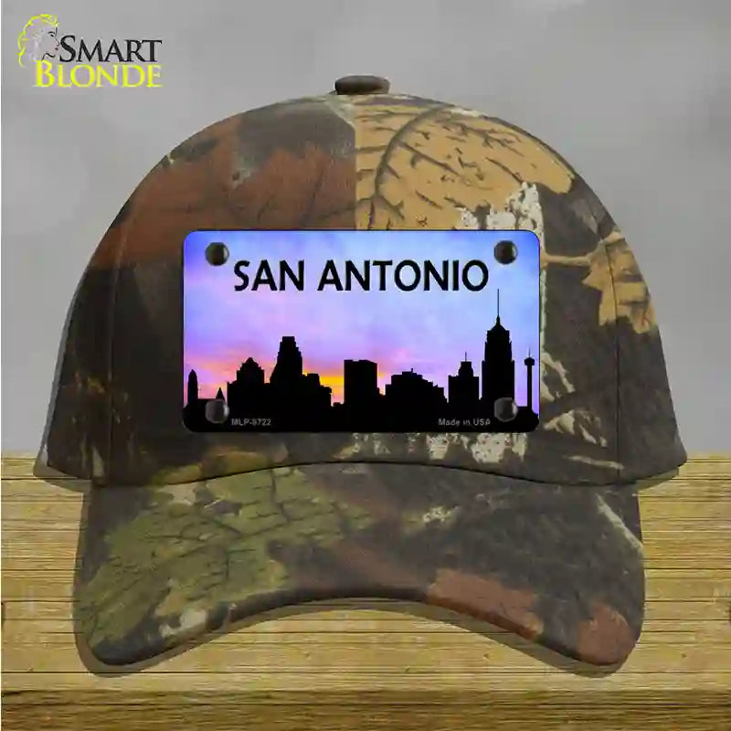 San Antonio Silhouette Novelty License Plate Hat Cotton / Camoflauge