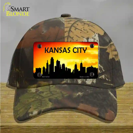 Kansas City Silhouette Novelty License Plate Hat Cotton / Camoflauge