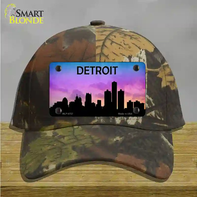 Detroit Silhouette Novelty License Plate Hat Cotton / Camoflauge