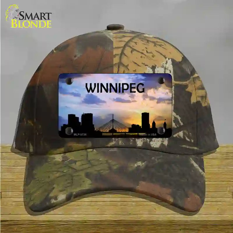 Winnipeg Silhouette Novelty License Plate Hat Cotton / Camoflauge