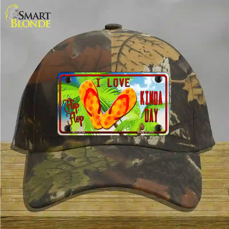 I Love Flip Flop Novelty License Plate Hat Cotton / Camoflauge