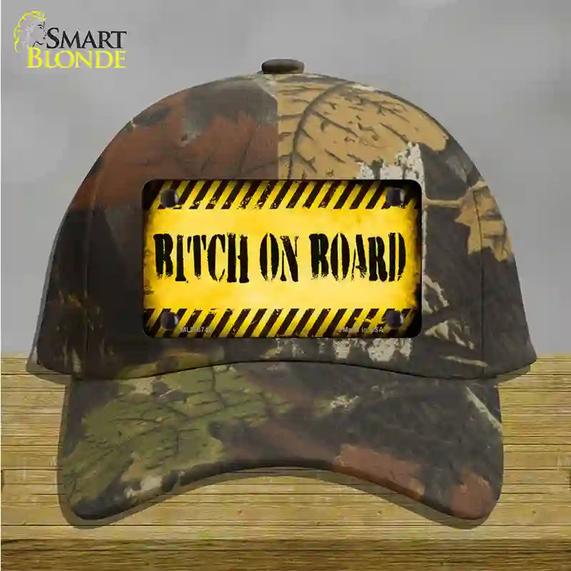 Bitch On Board Novelty License Plate Hat Cotton / Camoflauge