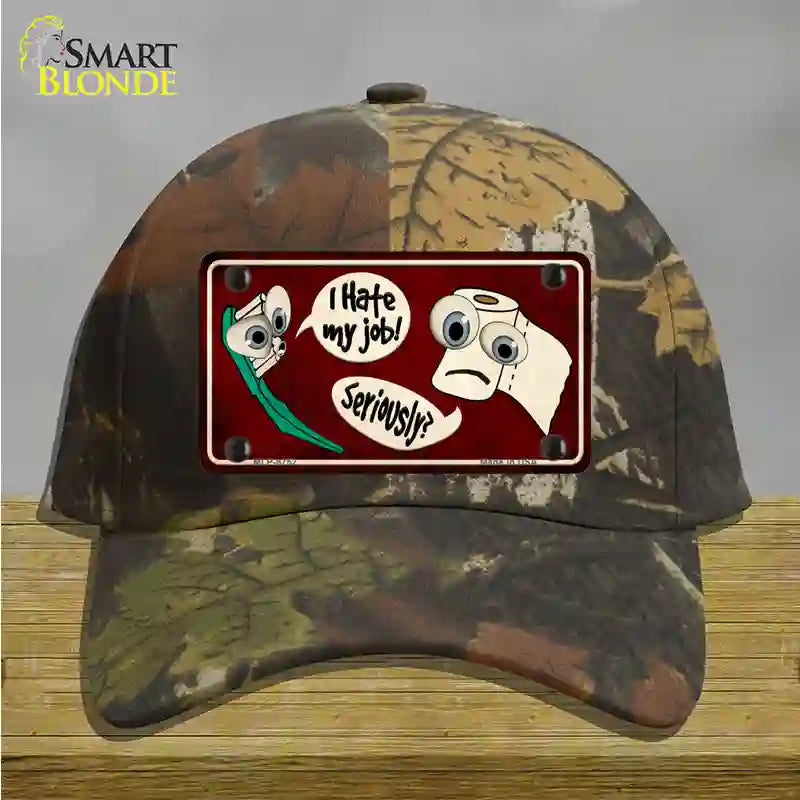 I Hate My Job Novelty License Plate Hat Cotton / Camoflauge