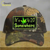 Its 4:20 Novelty License Plate Hat Cotton / Camoflauge