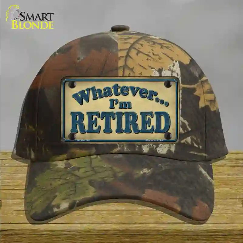 Whatever Im Retired Novelty License Plate Hat Cotton / Camoflauge