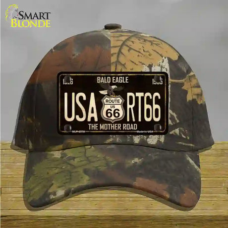 Bald Eagle Route 66 Novelty License Plate Hat Cotton / Camoflauge