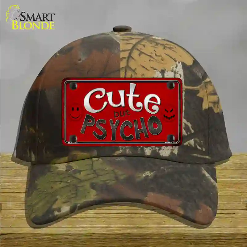 Cute But Psycho Novelty License Plate Hat Cotton / Camoflauge