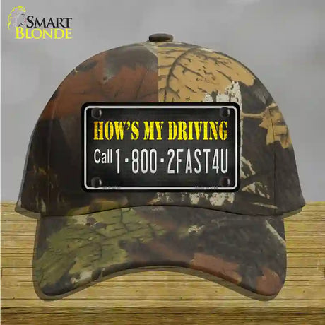 Hows My Driving Novelty License Plate Hat Cotton / Camoflauge