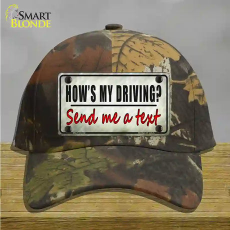 Send Me A Text Novelty License Plate Hat Cotton / Camoflauge