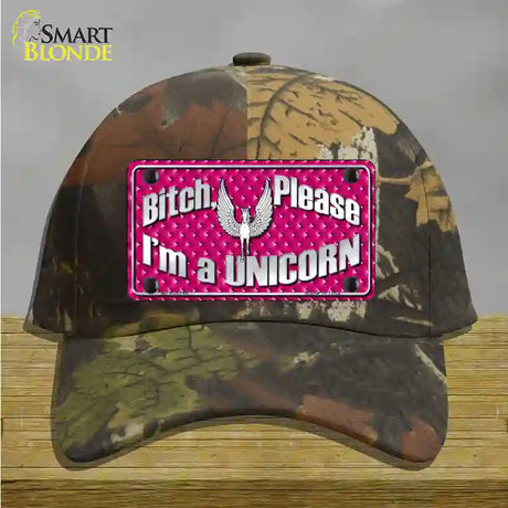 Bitch Please Novelty License Plate Hat Cotton / Camoflauge