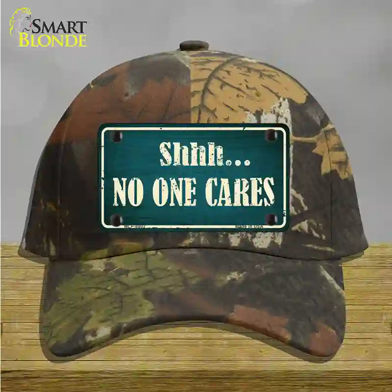 No One Cares Novelty License Plate Hat Cotton / Camoflauge