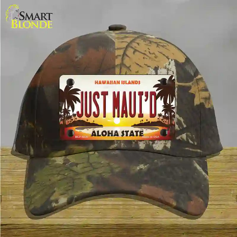 Just Mauid Sunset Novelty License Plate Hat Cotton / Camoflauge