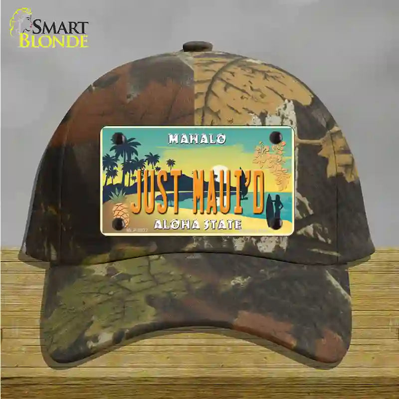 Just Mauid Vintage Novelty License Plate Hat Cotton / Camoflauge