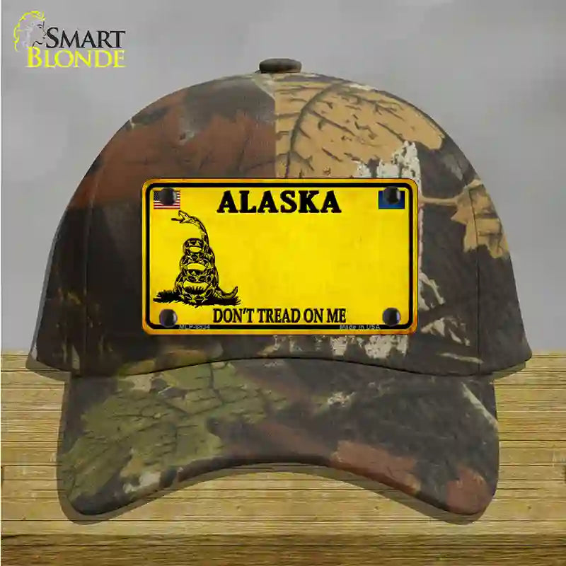 Alaska Dont Tread On Me Novelty License Plate Hat Camo Cotton