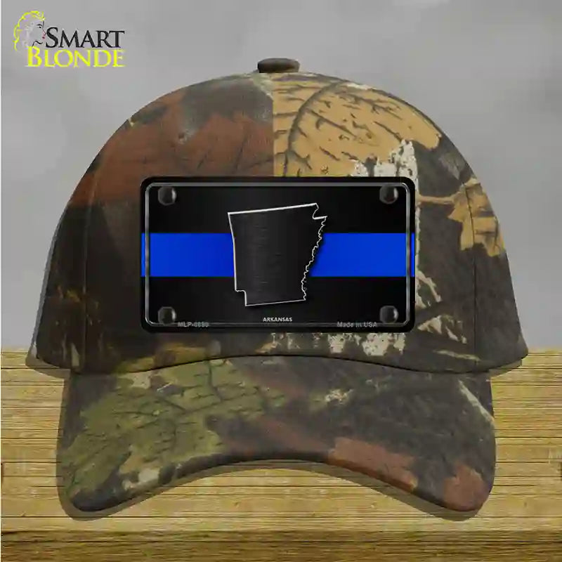 Arkansas Thin Blue Line Novelty License Plate Hat Cotton / Camoflauge