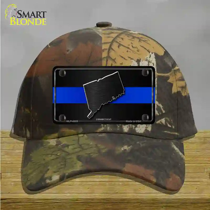 Connecticut Thin Blue Line Novelty License Plate Hat Cotton / Camoflauge