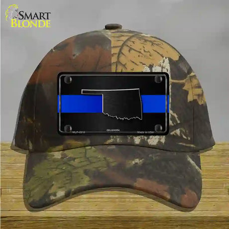 Oklahoma Thin Blue Line Novelty License Plate Hat Cotton / Camoflauge