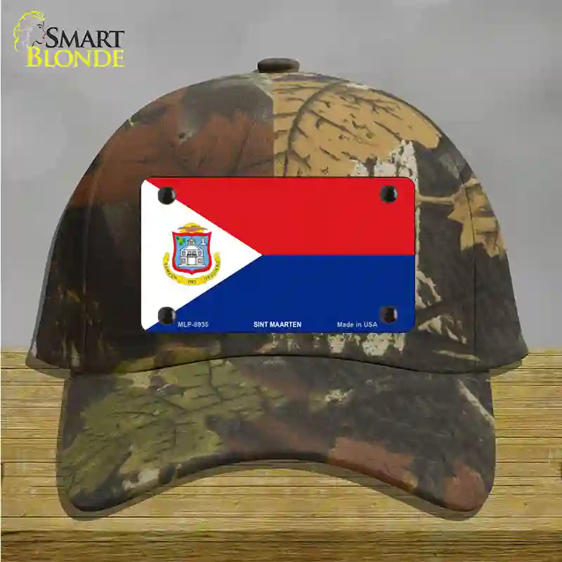 Sint Maarten Novelty License Plate Hat Cotton / Camoflauge