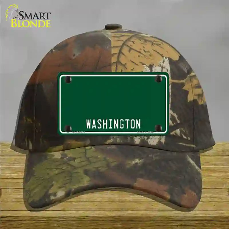 Washington Green Novelty License Plate Hat Cotton / Camoflauge