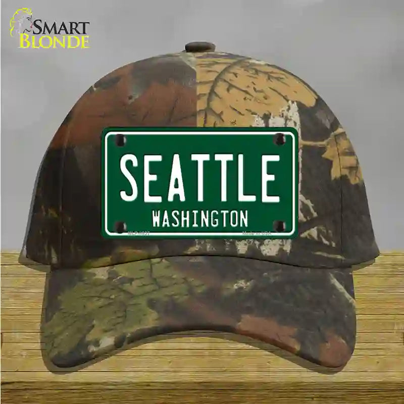 Seattle Washington Green Novelty License Plate Hat Cotton / Camoflauge