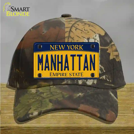 Manhattan New York Novelty License Plate Hat Cotton / Camoflauge