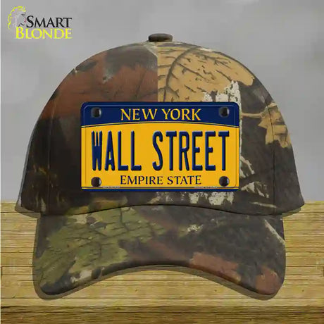 Wall Street New York Novelty License Plate Hat Cotton / Camoflauge