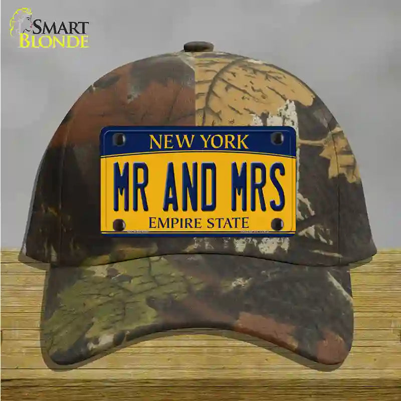 Mr and Mrs New York Novelty License Plate Hat Cotton / Camoflauge