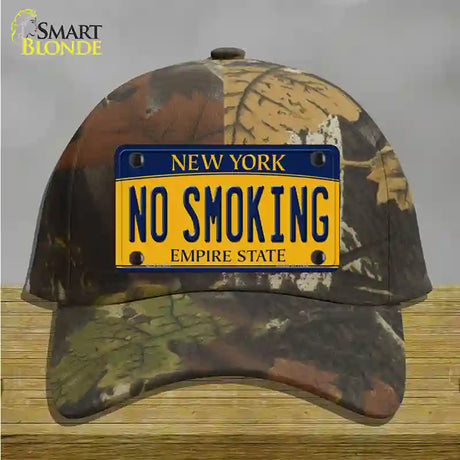 No Smoking New York Novelty License Plate Hat Cotton / Camoflauge