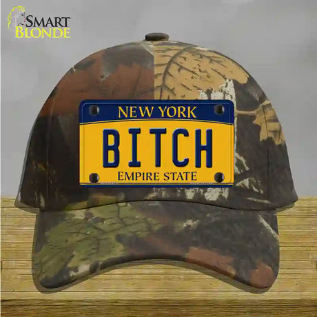 Bitch New York Novelty License Plate Hat Cotton / Camoflauge