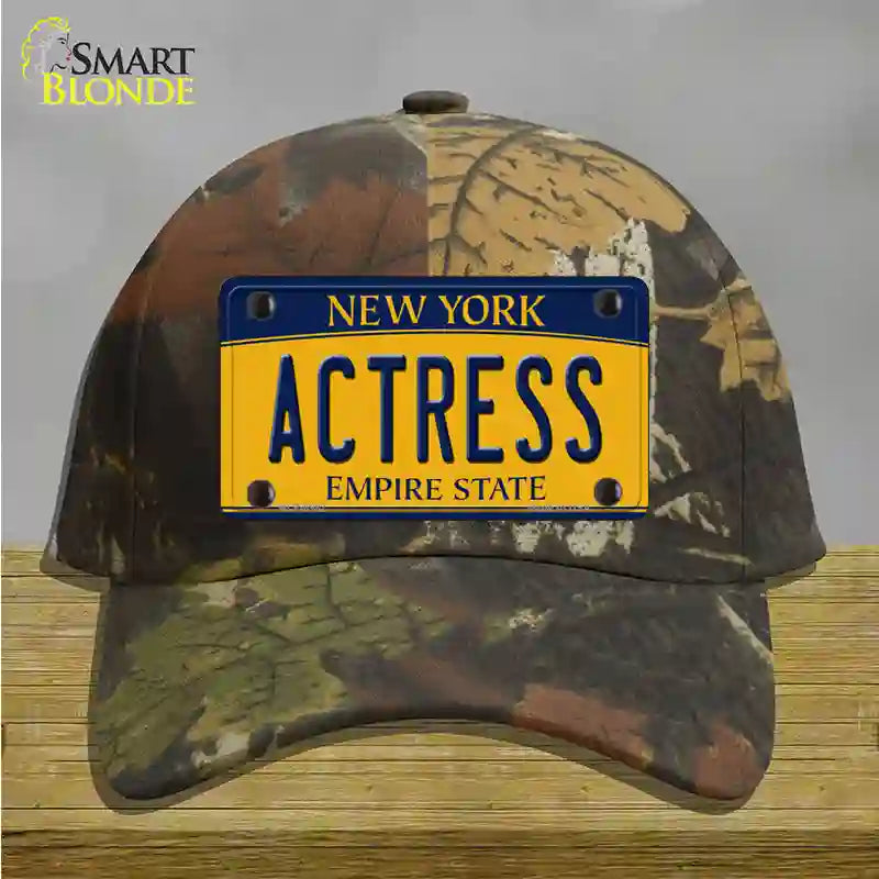 Actress New York Novelty License Plate Hat Cotton / Camoflauge