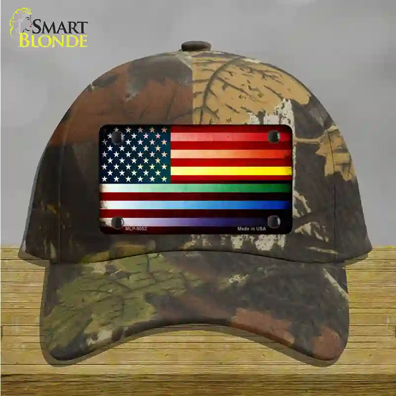 American Flag Rainbow Novelty License Plate Hat Cotton / Camoflauge