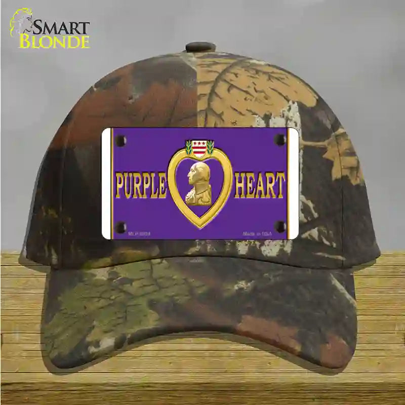 Purple Heart Novelty License Plate Hat Cotton / Camoflauge