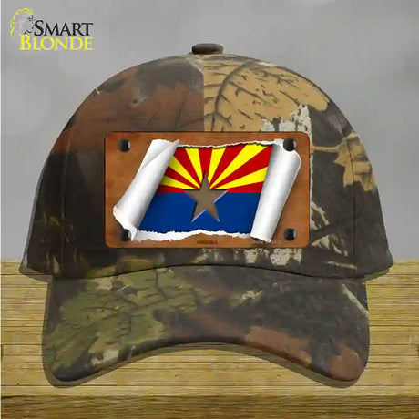 Arizona Flag Scroll Novelty License Plate Hat Cotton / Camoflauge