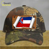 Mississippi Flag Scroll Novelty License Plate Hat Cotton / Camoflauge