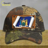 New York Flag Scroll Novelty License Plate Hat Cotton / Camoflauge