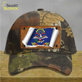 North Dakota Flag Scroll Novelty License Plate Hat Cotton / Camoflauge