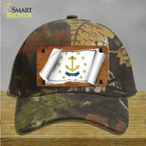 Rhode Island Flag Scroll Novelty License Plate Hat Cotton / Camoflauge