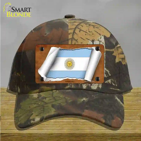 Argentina Flag Scroll Novelty License Plate Hat Cotton / Camoflauge