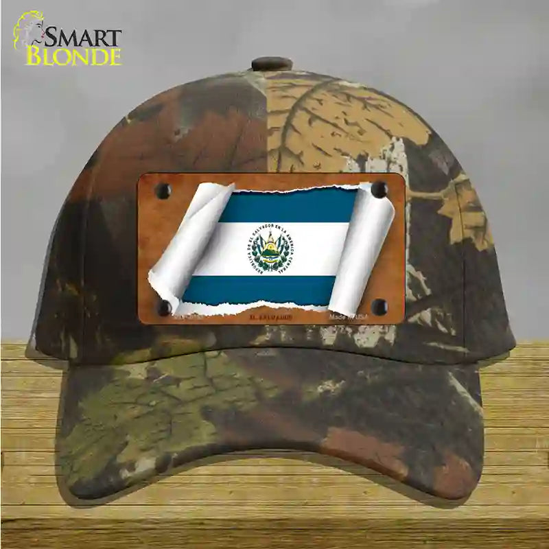 El Salvador Flag Scroll Novelty License Plate Hat Cotton / Camoflauge