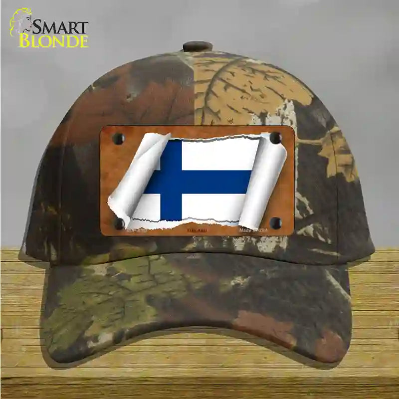 Finland Flag Scroll Novelty License Plate Hat Cotton / Camoflauge