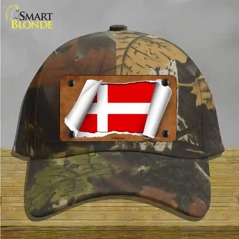 Denmark Flag Scroll Novelty License Plate Hat Cotton / Camoflauge