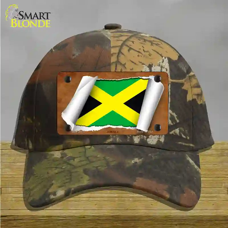 Jamaica Flag Scroll Novelty License Plate Hat Cotton / Camoflauge