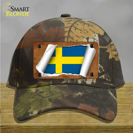 Sweden Flag Scroll Novelty License Plate Hat Cotton / Camoflauge