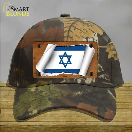 Israel Flag Scroll Novelty License Plate Hat Cotton / Camoflauge